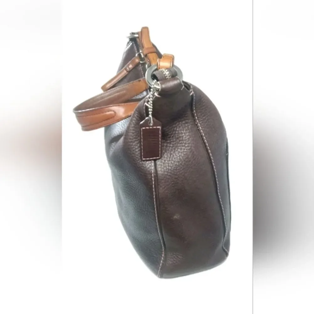 Coach Chelsea Leather Shoulder Bag 8E98 Brown Hobo Y2K